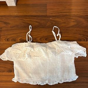 White crop top from Fashion Nova